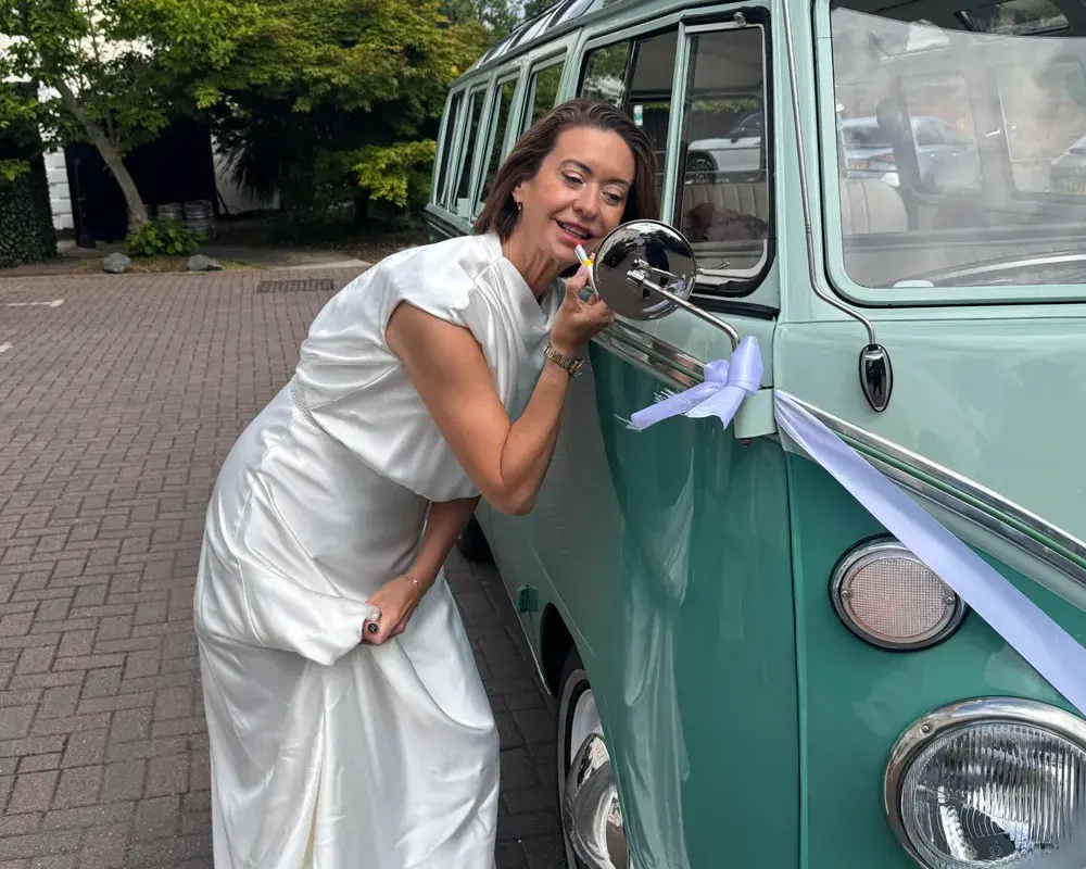 Gallery Image of a vintage VW camper van on a wedding day